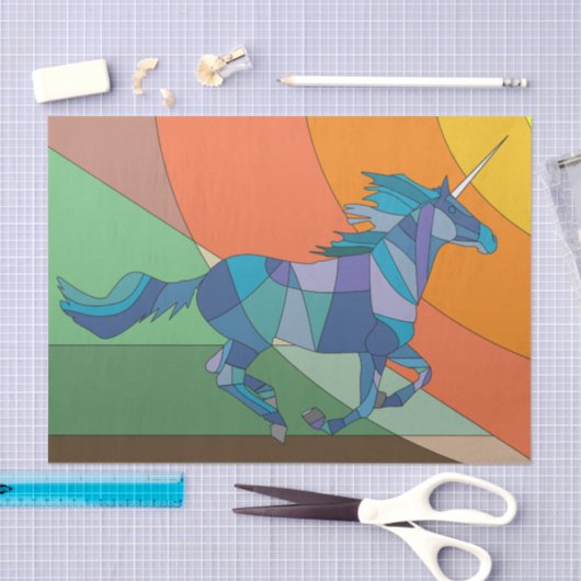 Farbglas-Einhornpapier Seidenpapier (Handwerk)