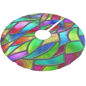 Farbglas Muster 3D Textur Polyester Weihnachtsbaumdecke (Schrägansicht)