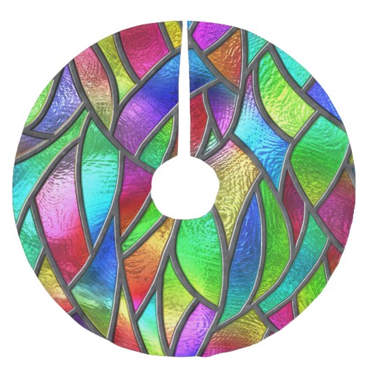 Farbglas Muster 3D Textur Polyester Weihnachtsbaumdecke (Vorderseite)