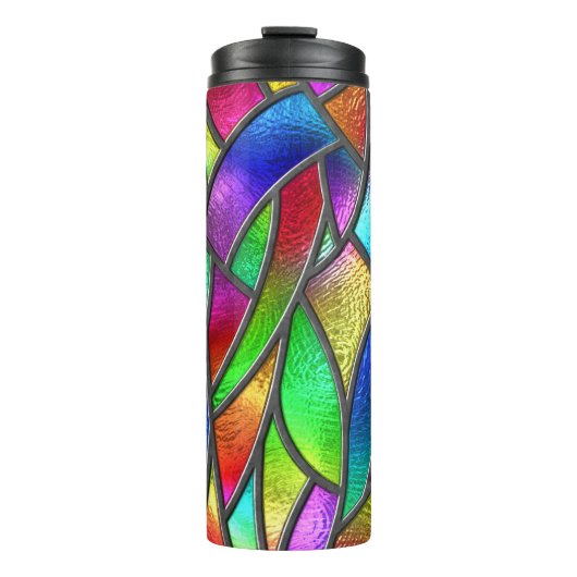 Farbglas Muster 3D Textur Thermosbecher (Vorderseite)