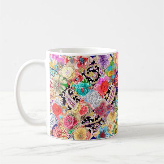 Farbglas nahtlose Textur mit Zickzack Pattern Kaffeetasse (Links)