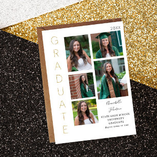 Farbglühen - Schwarz/Weiß 2 Graduate 6 Multi-Foto Einladung