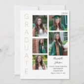 Farbglühen - Schwarz/Weiß 2 Graduate 6 Multi-Foto Einladung (Vorderseite)