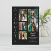 Farbglühen - Schwarzweiß und Weiß 6 Foto Einladung (Stehend Vorderseite)