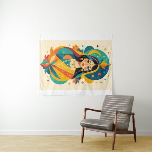 Farbgöttin: Eine indische Bridal-Fantasie Wandteppich (Beispiel (Horizontal))