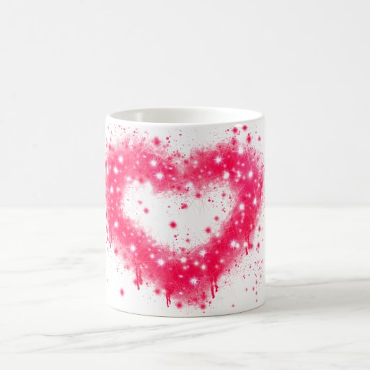 Farbgraffiti Valentinherz Kaffeetasse (Mittel)