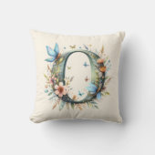 Farbgrün, einfarbig, monogramm Buchstaben O Kissen (Vorderseite)