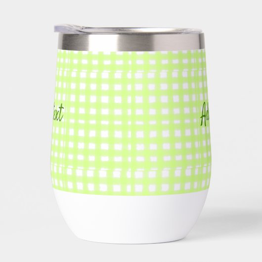 Farbgrün karierter Ginham personalisierter Zusatz (Rechts)