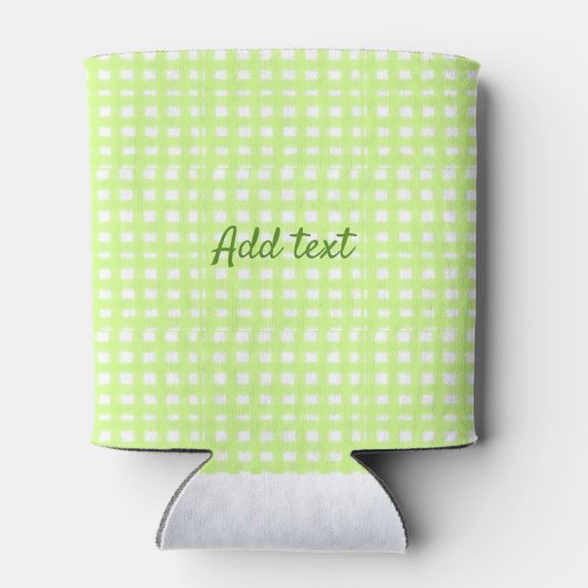 Farbgrün karierter Ginham personalisierter Zusatz Dosenkühler (Rückseite)