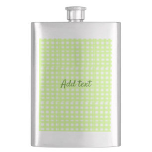 Farbgrün karierter Ginham personalisierter Zusatz Flachmann