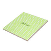 Farbgrün karierter Ginham personalisierter Zusatz Fliese (Seite)