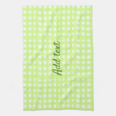 Farbgrün karierter Ginham personalisierter Zusatz Geschirrtuch (Vertikal)