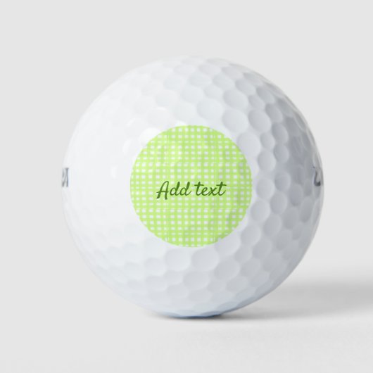 Farbgrün karierter Ginham personalisierter Zusatz Golfball (Vorderseite)