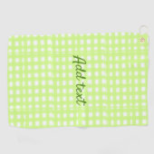 Farbgrün karierter Ginham personalisierter Zusatz Golfhandtuch (Horizontal)