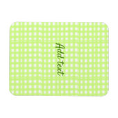 Farbgrün karierter Ginham personalisierter Zusatz Magnet (Horizontal)