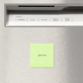 Farbgrün karierter Ginham personalisierter Zusatz Magnet (In Situ (Geschirrspüler))