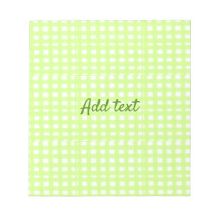 Farbgrün karierter Ginham personalisierter Zusatz Notizblock