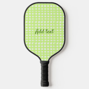 Farbgrün karierter Ginham personalisierter Zusatz Pickleball Schläger