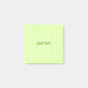 Farbgrün karierter Ginham personalisierter Zusatz Post-it Klebezettel
