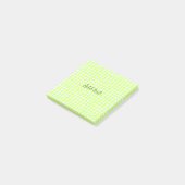 Farbgrün karierter Ginham personalisierter Zusatz Post-it Klebezettel (angewinkelt)