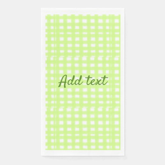 Farbgrün karierter Ginham personalisierter Zusatz Serviette (Vorderseite)