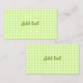 Farbgrün karierter Ginham personalisierter Zusatz Visitenkarte (Vorne/Hinten)