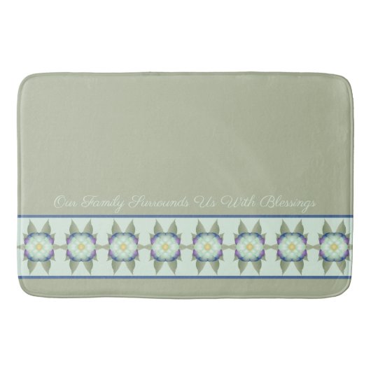 Farbgrün mit Aquamarin blauem Hintergrund Badematte (Vorderseite)