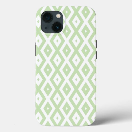Farbgrün und weiß Diamantmuster Case-Mate iPh iPhone Hülle (Rückseite)