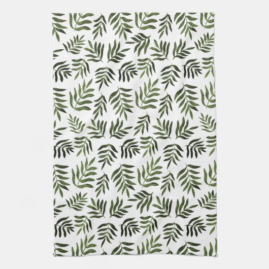 Farbgrüne Äste Geschirrtuch (Vertikal)