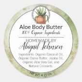 Farbgrüne, hausgemachte Krube-/Körperbutterkennzei Runder Aufkleber (Vorderseite)