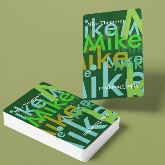 Farbgrüne Namen Spielkarten