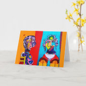 FARBHAFTE ABSTRAKTE LADIEN BLANK CARD KARTE (Gelbe Blume)