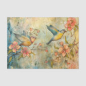 FARBHAFTE BIRDS GEMISCHTER MEDIENDECOUPAY SEIDENPAPIER (Vorderseite)