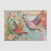 FARBHAFTE BIRDS GEMISCHTER MEDIENDECOUPAY SEIDENPAPIER (Vorderseite)