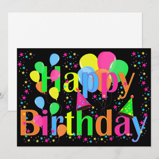 FARBHAFTE BIRTHDAKARTE (Vorne/Hinten)