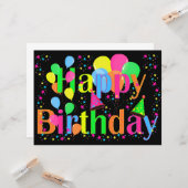 FARBHAFTE BIRTHDAKARTE KARTE (Vorderseite/Rückseite Beispiel)