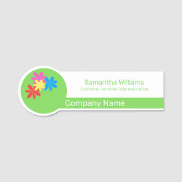 FARBHAFTE BLUME GREEN BLAU PINK TEMPLATE DESIGN NAMENSSCHILD