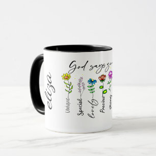 FARBHAFTE BLUME MOTIVIEREND QUOTE TASSE