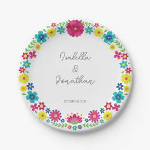 FARBHAFTE BLUME PAPPTELLER
