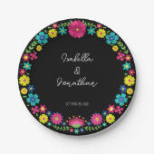 FARBHAFTE BLUME PAPPTELLER (Vorderseite)