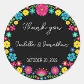 FARBHAFTE BLUME RUNDER AUFKLEBER (Vorderseite)