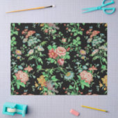 FARBHAFTE BLUME UND BLÄTTER DUNKELschwarz Seidenpapier (Basteln)