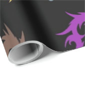 FARBHAFTE CHINESISCHE DRAGONS GESCHENKPAPIER (Rolleneckpunkt)