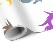 FARBHAFTE CHINESISCHE DRAGONS GESCHENKPAPIER (Rolleneckpunkt)