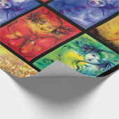 FARBHAFTE CLOWNS SAMMLUNG Venezianische Karnevalsf Geschenkpapier (Ecke)