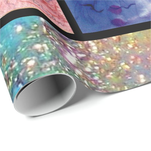 FARBHAFTE CLOWNS SAMMLUNG Venezianische Karnevalsf Geschenkpapier (Rolleneckpunkt)