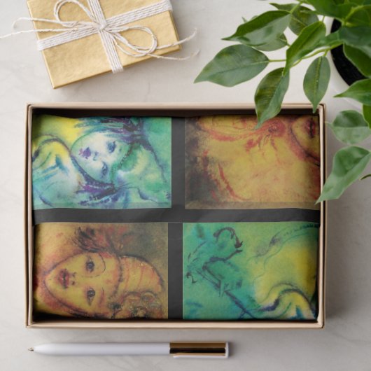 FARBHAFTE CLOWNS SAMMLUNG Venezianische Karnevalsf Seidenpapier (Geschenk)