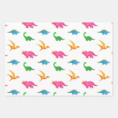 FARBHAFTE DINOS GESCHENKPAPIER SET (Vorderseite)