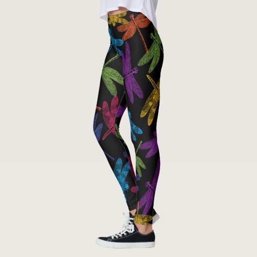 FARBHAFTE DRAGONFLIS ABSTRAKTES FLYING PATTERN LEGGINGS (Links)