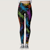 FARBHAFTE DRAGONFLIS ABSTRAKTES FLYING PATTERN LEGGINGS (Vorderseite)